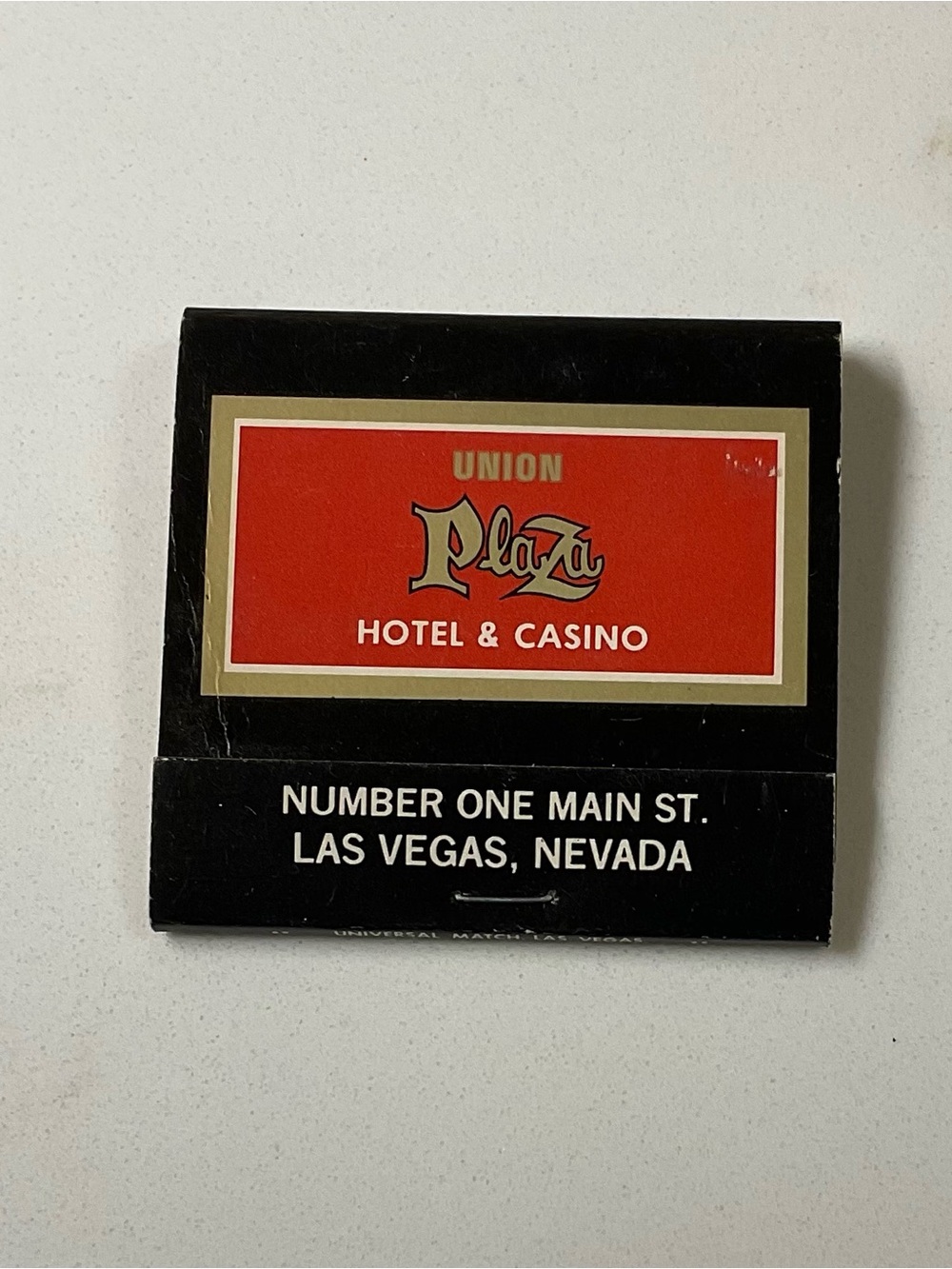 Matchbook Union Plaza Hotel & Casino Matchbook - Beige Matches